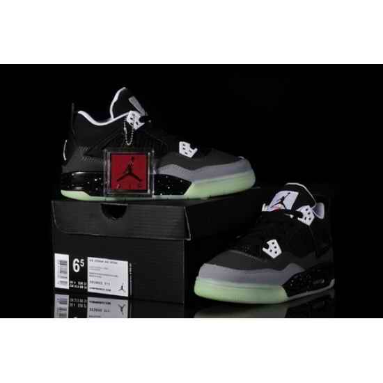 Air Jordan 4 Shoes 2013 Womens Night Light Black Grey White